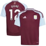 Aston Villa aston villa adidas home shirt 2024-25 – kids with digne 12 printing Kits - Official Football Shirts & Training Gear