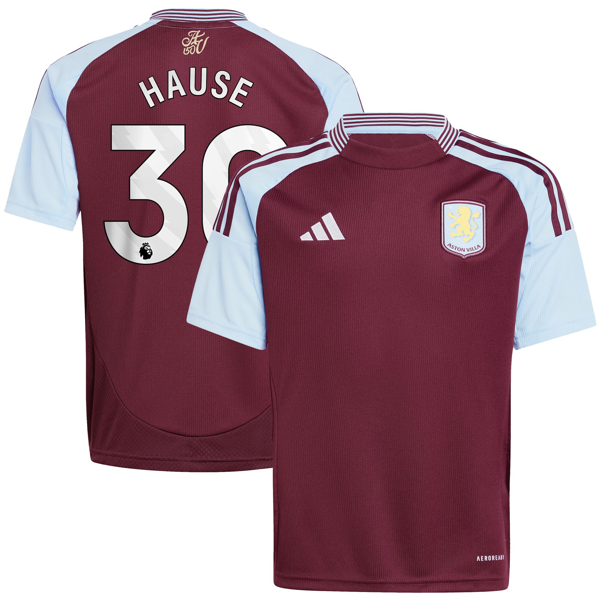 Aston Villa aston villa adidas home shirt 2024-25 – kids with hause 30 printing Kits - Official Football Shirts & Training Gear