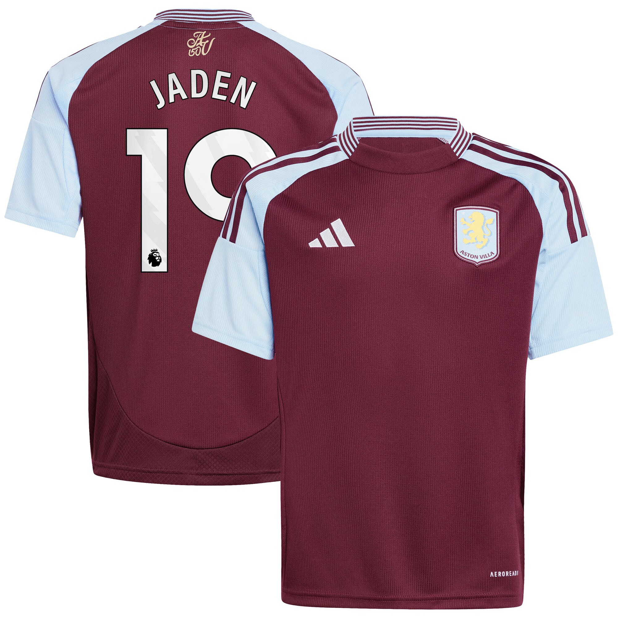 Aston Villa aston villa adidas home shirt 2024-25 – kids with jaden 19 printing Kits - Official Football Shirts & Training Gear