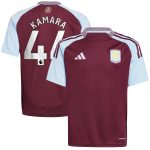 Aston Villa aston villa adidas home shirt 2024-25 – kids with kamara 44 printing Kits - Official Football Shirts & Training Gear