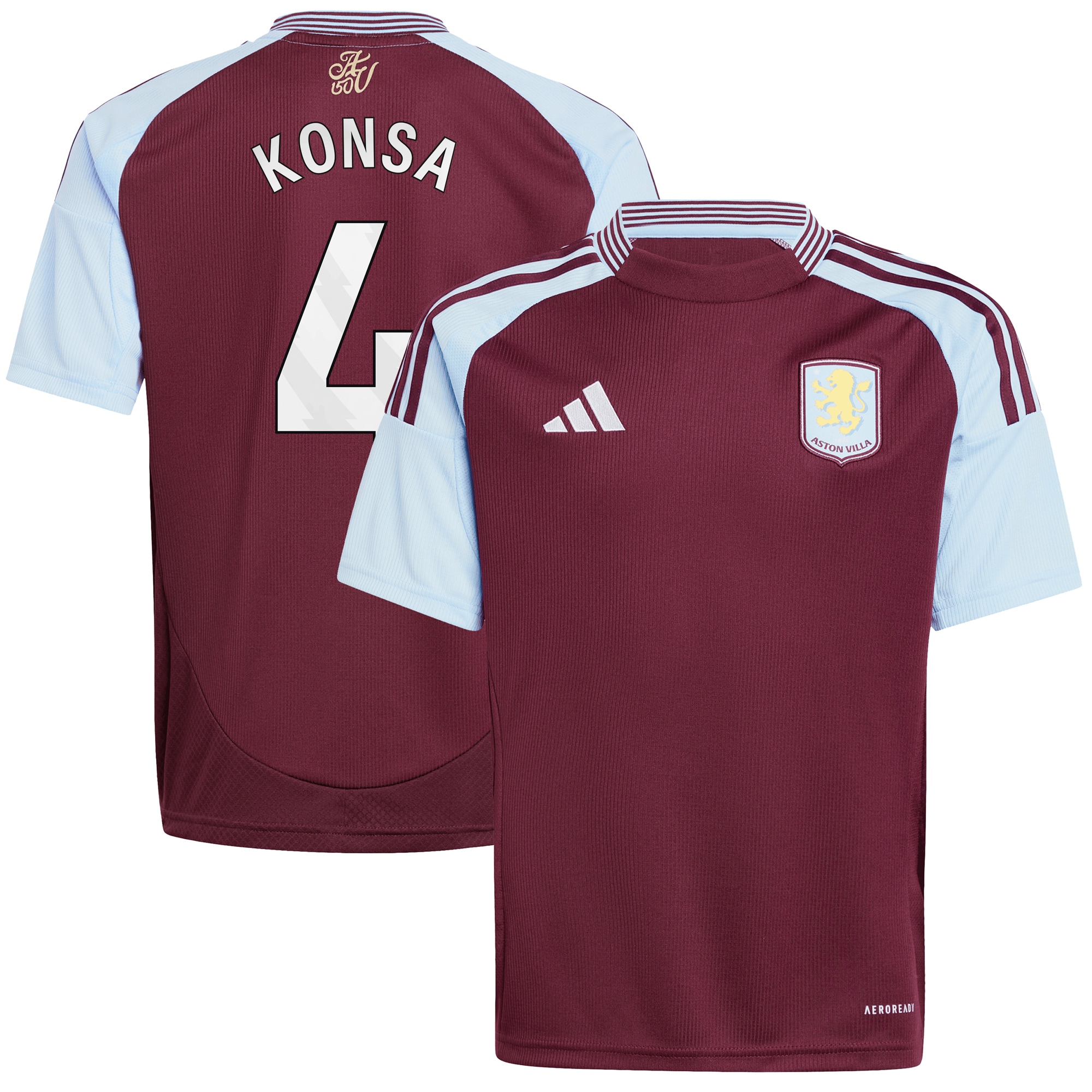 Aston Villa aston villa adidas home shirt 2024-25 – kids with konsa 4 printing Kits - Official Football Shirts & Training Gear