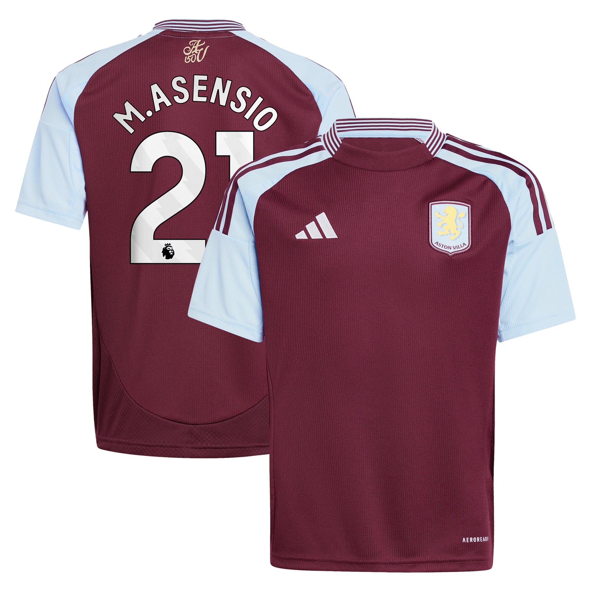 Aston Villa aston villa adidas home shirt 2024-25 – kids with m.asensio 21 printing Kits - Official Football Shirts & Training Gear