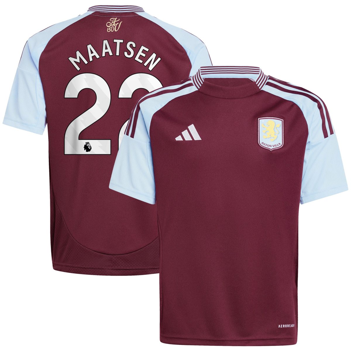 Aston Villa aston villa adidas home shirt 2024-25 – kids with maatsen 22 printing Kits - Official Football Shirts & Training Gear