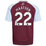 Aston Villa aston villa adidas home shirt 2024-25 – kids with maatsen 22 printing Kits - Official Football Shirts & Training Gear