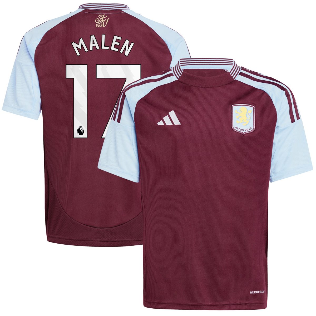 Aston Villa aston villa adidas home shirt 2024-25 – kids with malen 17 printing Kits - Official Football Shirts & Training Gear