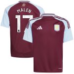 Aston Villa aston villa adidas home shirt 2024-25 – kids with malen 17 printing Kits - Official Football Shirts & Training Gear