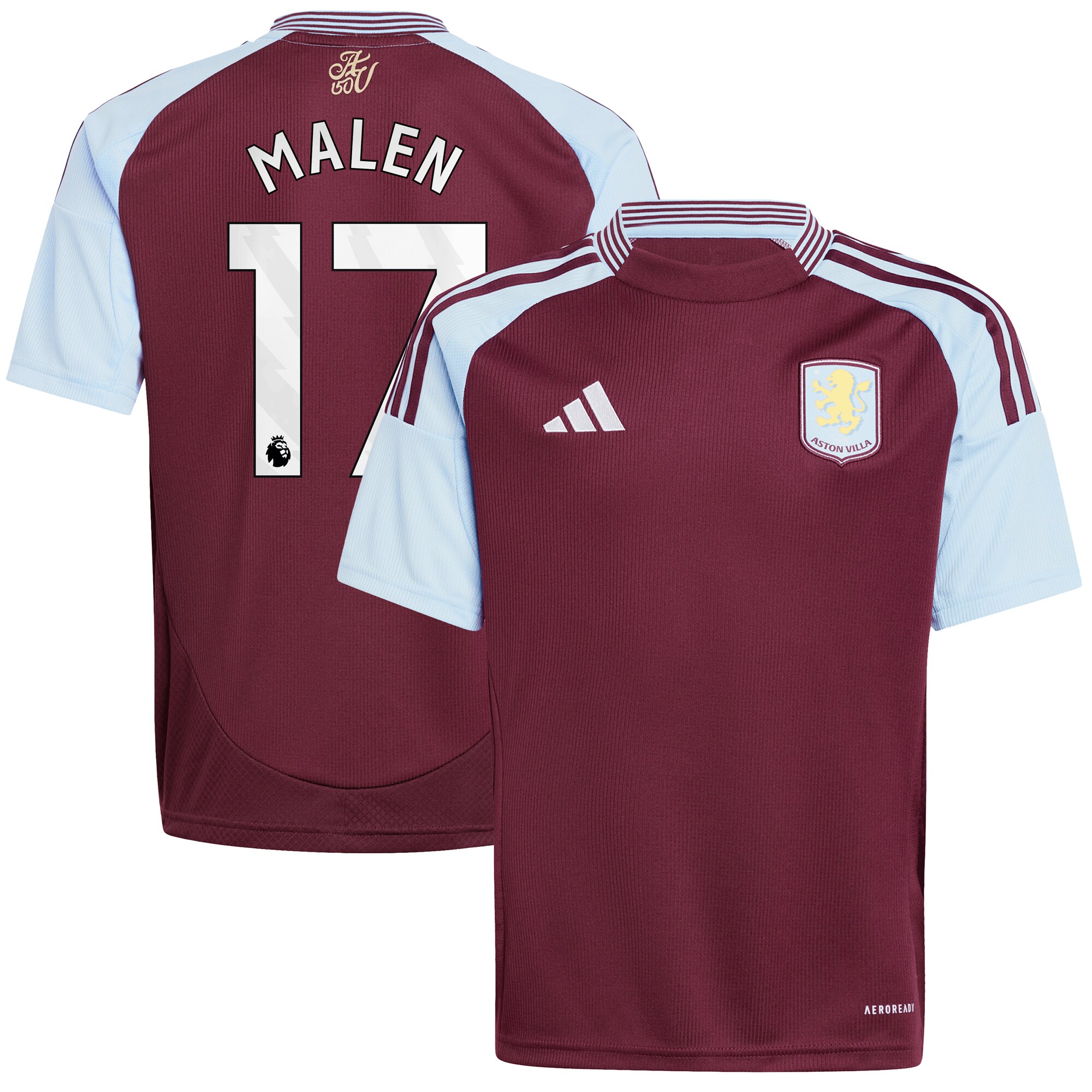 Aston Villa aston villa adidas home shirt 2024-25 – kids with malen 17 printing Kits - Official Football Shirts & Training Gear