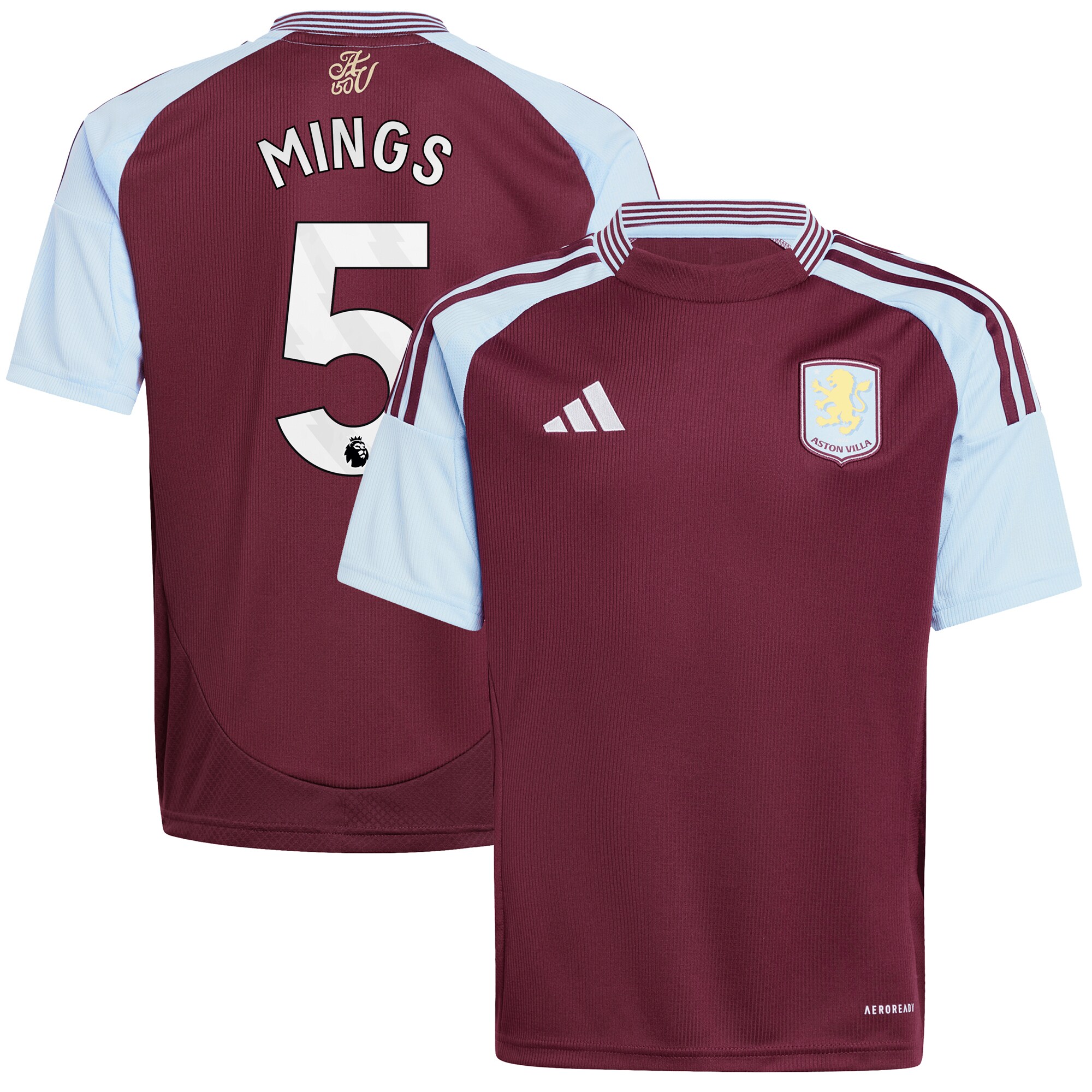 Aston Villa aston villa adidas home shirt 2024-25 – kids with mings 5 printing Kits - Official Football Shirts & Training Gear