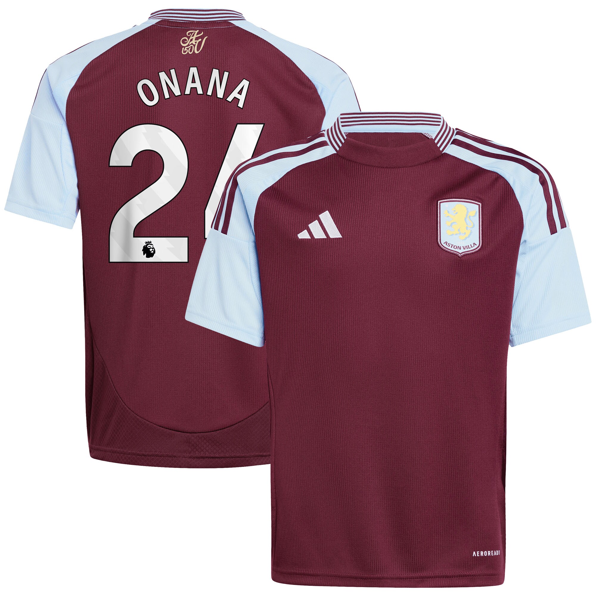 Aston Villa aston villa adidas home shirt 2024-25 – kids with onana 24 printing Kits - Official Football Shirts & Training Gear