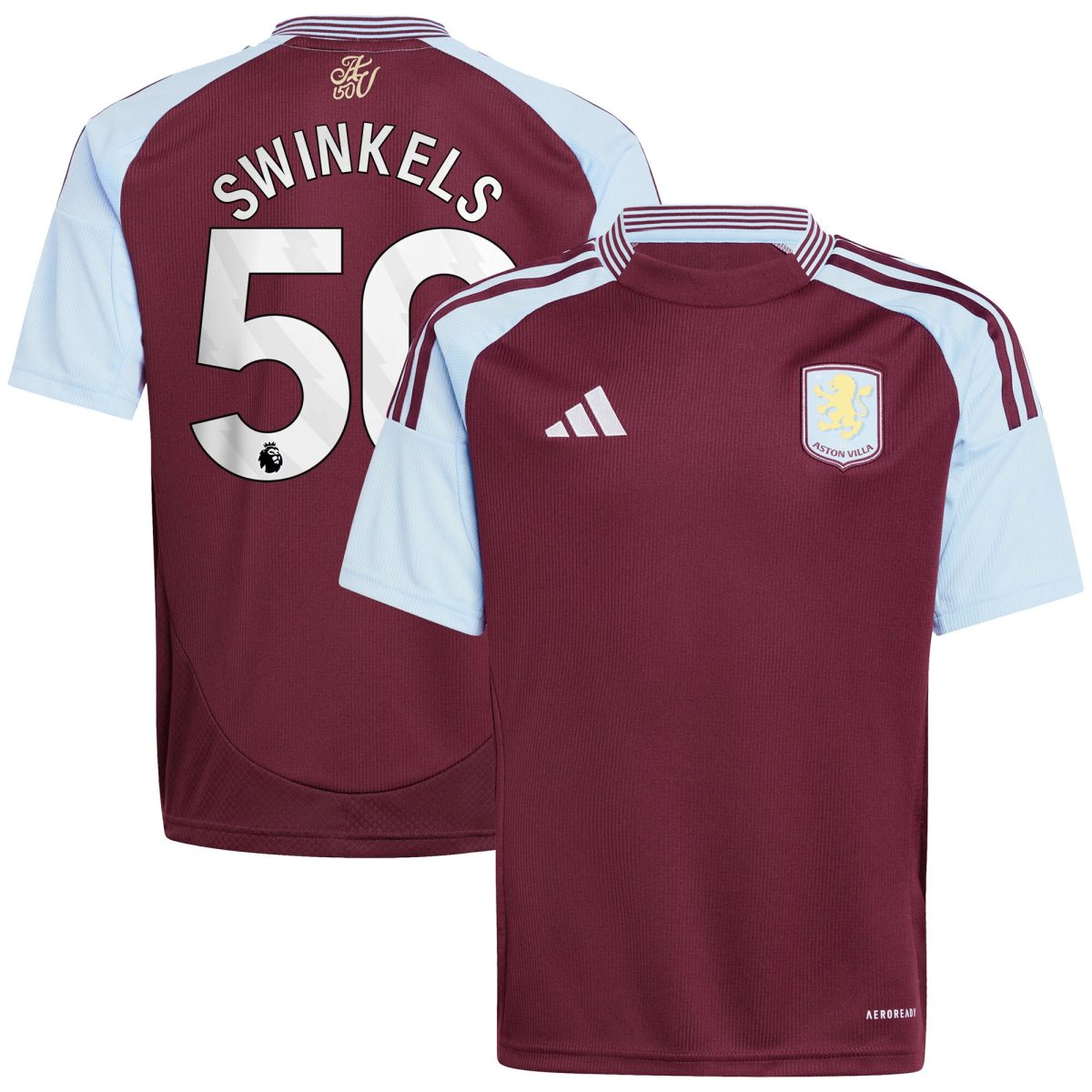 Aston Villa aston villa adidas home shirt 2024-25 – kids with swinkels 50 printing Kits - Official Football Shirts & Training Gear