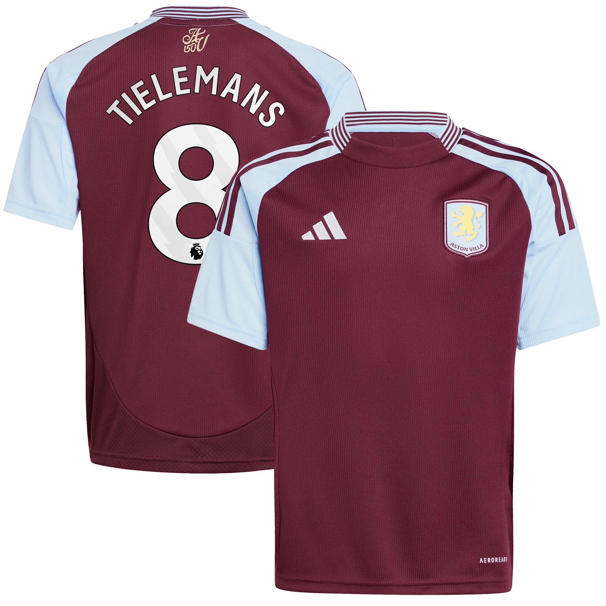 Aston Villa aston villa adidas home shirt 2024-25 – kids with tielemans 8 printing Kits - Official Football Shirts & Training Gear
