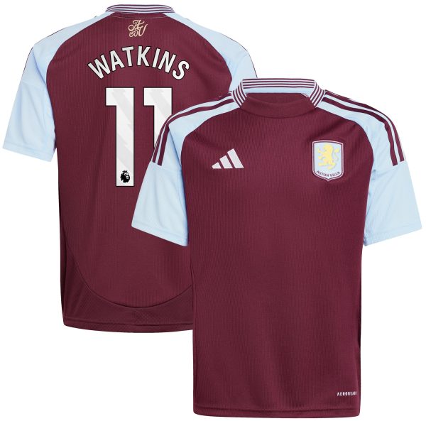 Aston Villa aston villa adidas home shirt 2024-25 – kids with watkins 11 printing Kits - Official Football Shirts & Training Gear