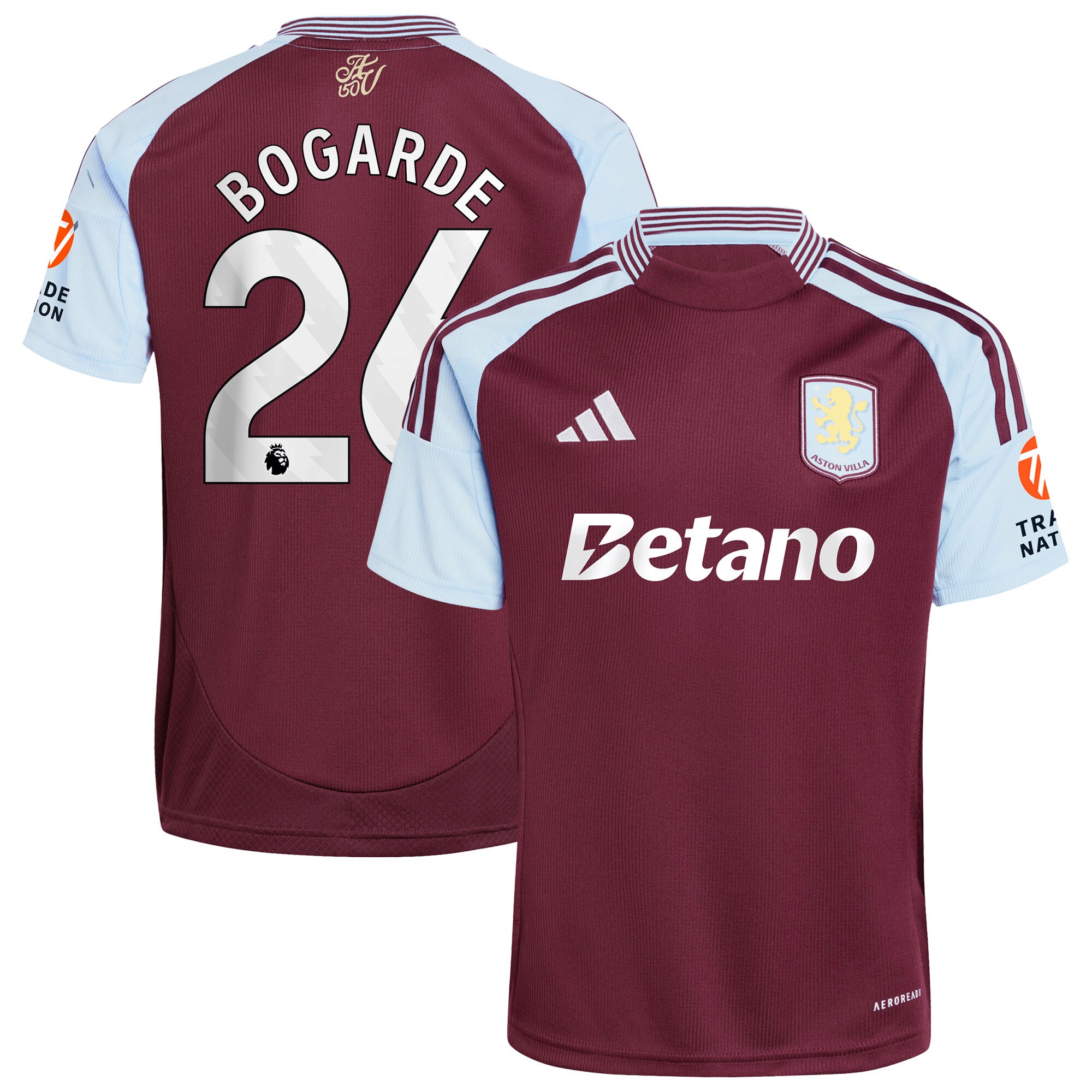 Aston Villa aston villa adidas home shirt 2024-25 with bogarde 26 printing Kits - Official Football Shirts & Training Gear