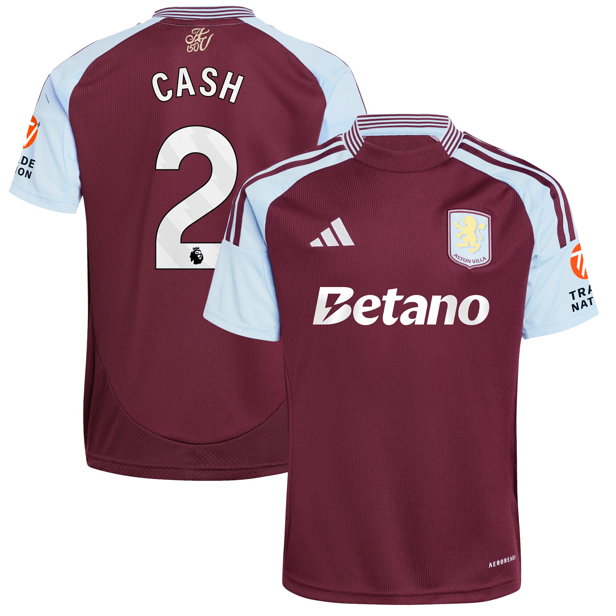 Aston Villa aston villa adidas home shirt 2024-25 with cash 2 printing Kits - Official Football Shirts & Training Gear