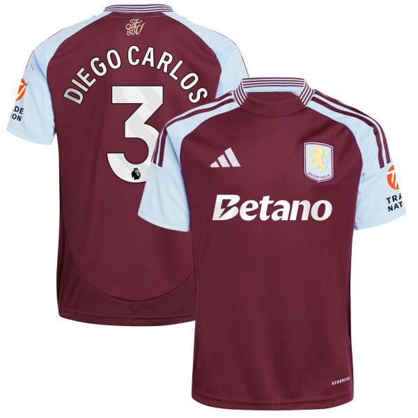 Aston Villa aston villa adidas home shirt 2024-25 with diego carlos 3 printing Kits - Official Football Shirts & Training Gear