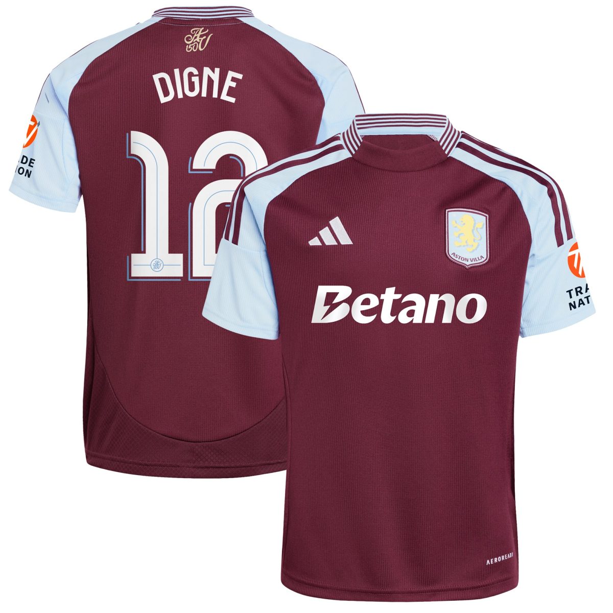 Aston Villa aston villa adidas home shirt 2024-25 with digne 12 cup printing Kits - Official Football Shirts & Training Gear