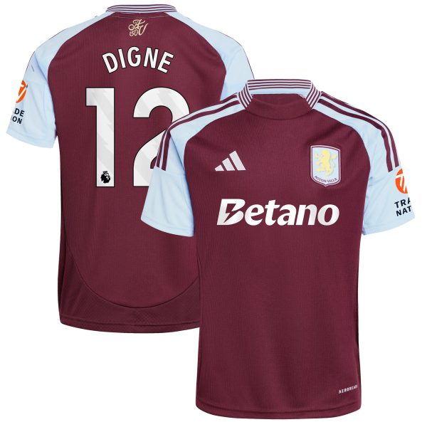 Aston Villa aston villa adidas home shirt 2024-25 with digne 12 printing Kits - Official Football Shirts & Training Gear