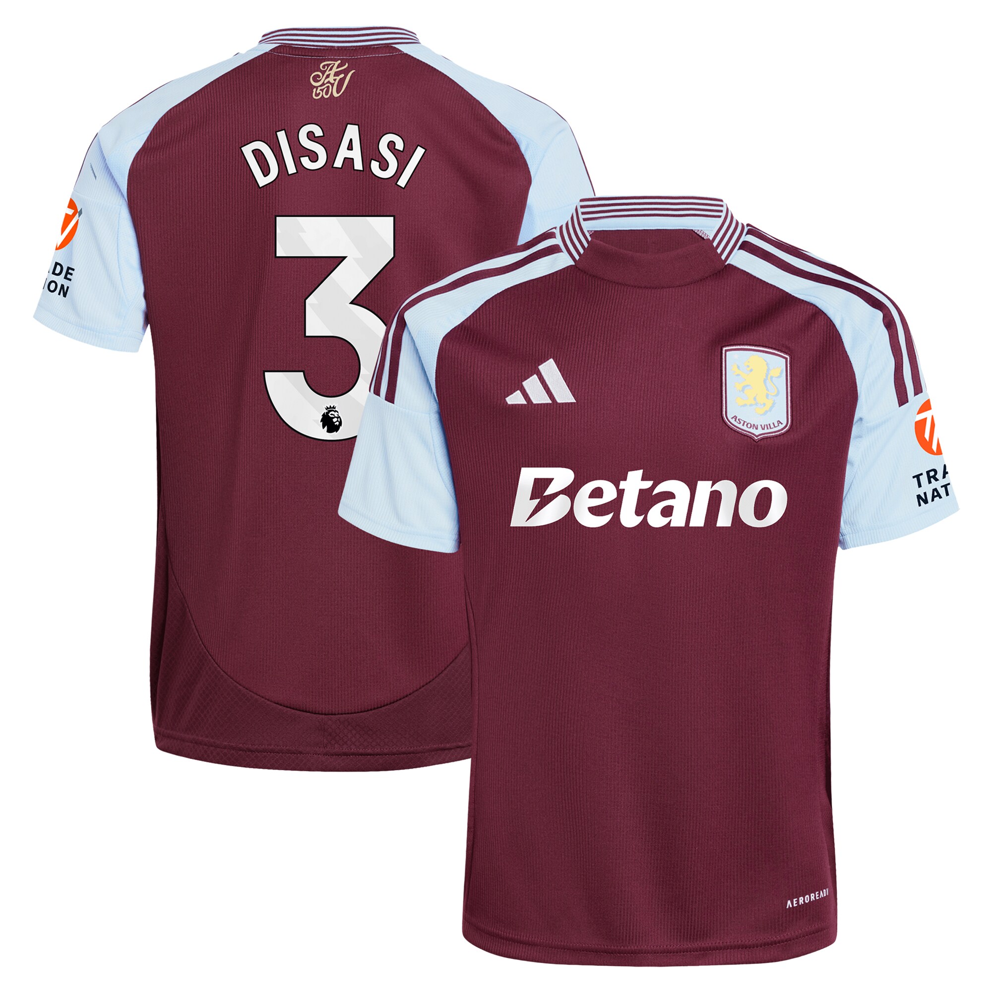 Aston Villa aston villa adidas home shirt 2024-25 with disasi 3 printing Kits - Official Football Shirts & Training Gear