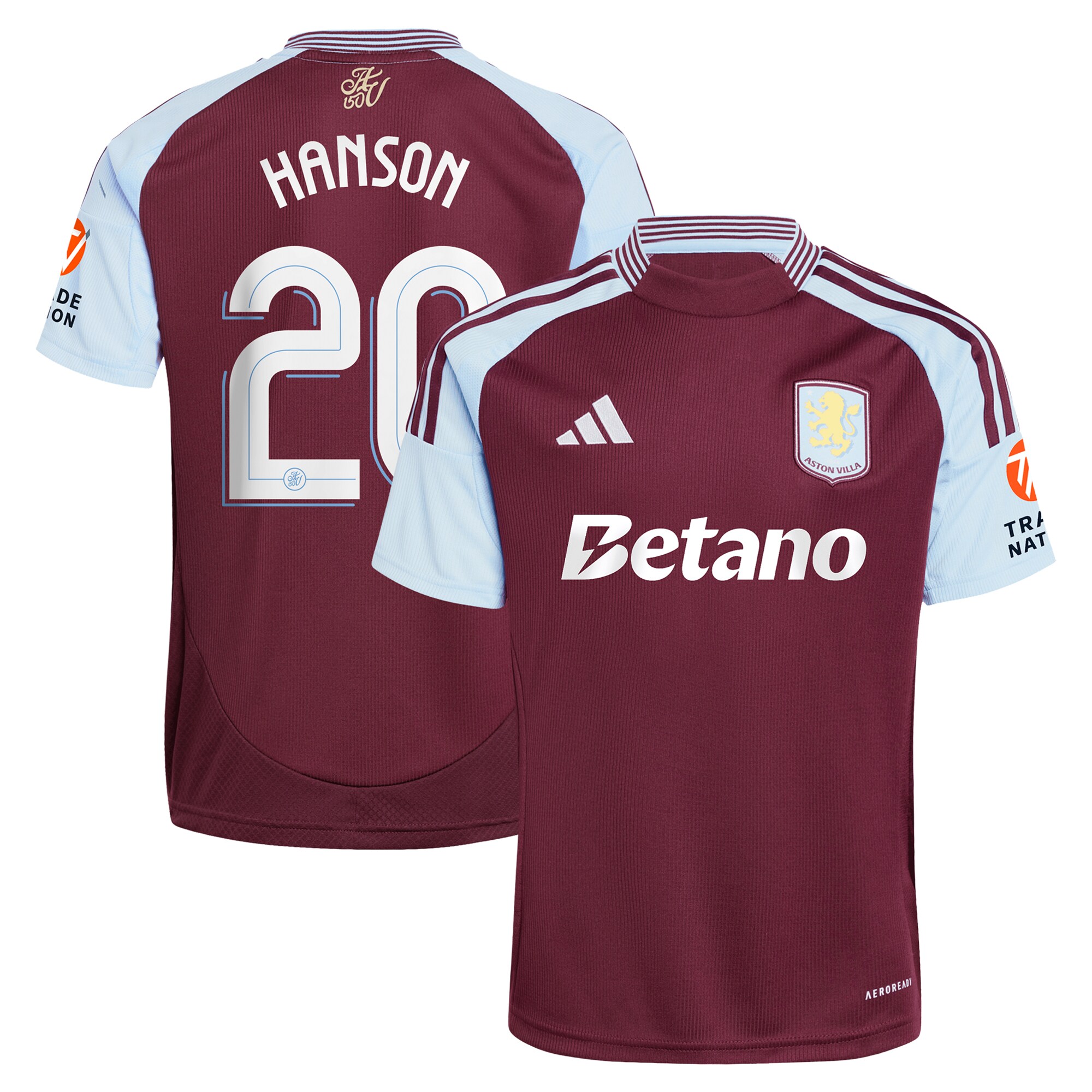 Aston Villa aston villa adidas home shirt 2024-25 with hanson 20 cup printing Kits - Official Football Shirts & Training Gear