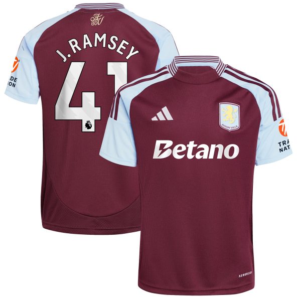 Aston Villa aston villa adidas home shirt 2024-25 with j. ramsey 41 printing Kits - Official Football Shirts & Training Gear