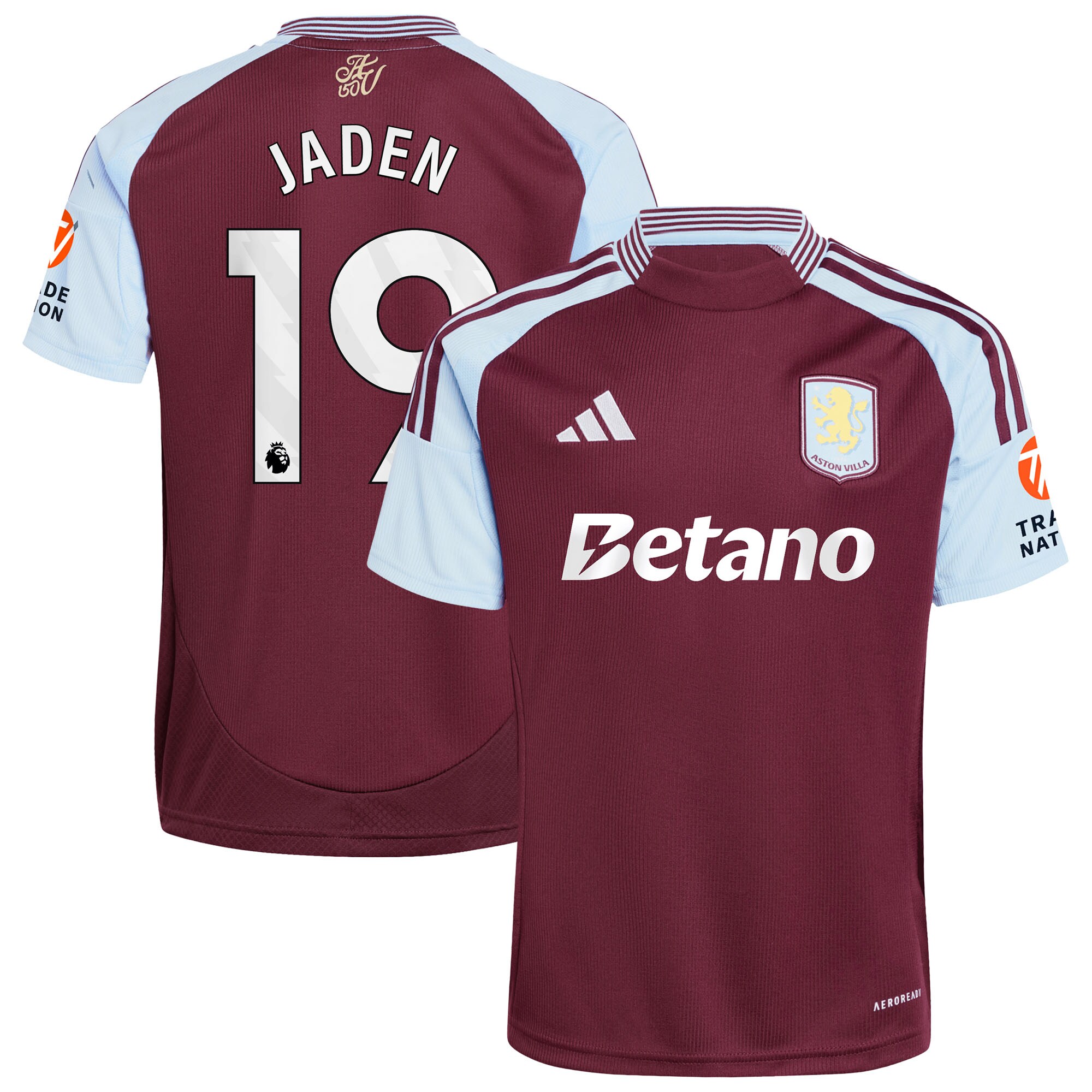 Aston Villa aston villa adidas home shirt 2024-25 with jaden 19 printing Kits - Official Football Shirts & Training Gear