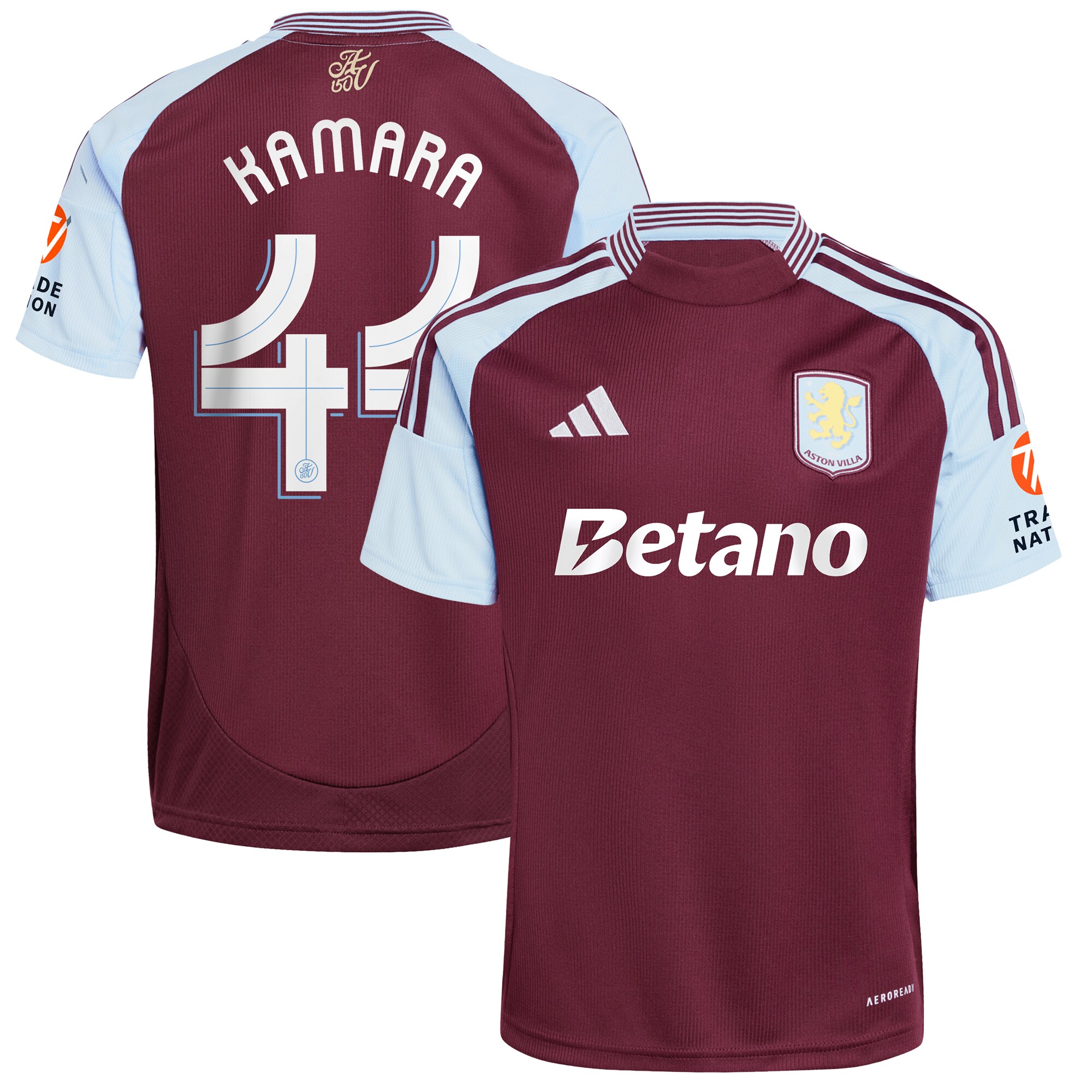 Aston Villa aston villa adidas home shirt 2024-25 with kamara 44 cup printing Kits - Official Football Shirts & Training Gear