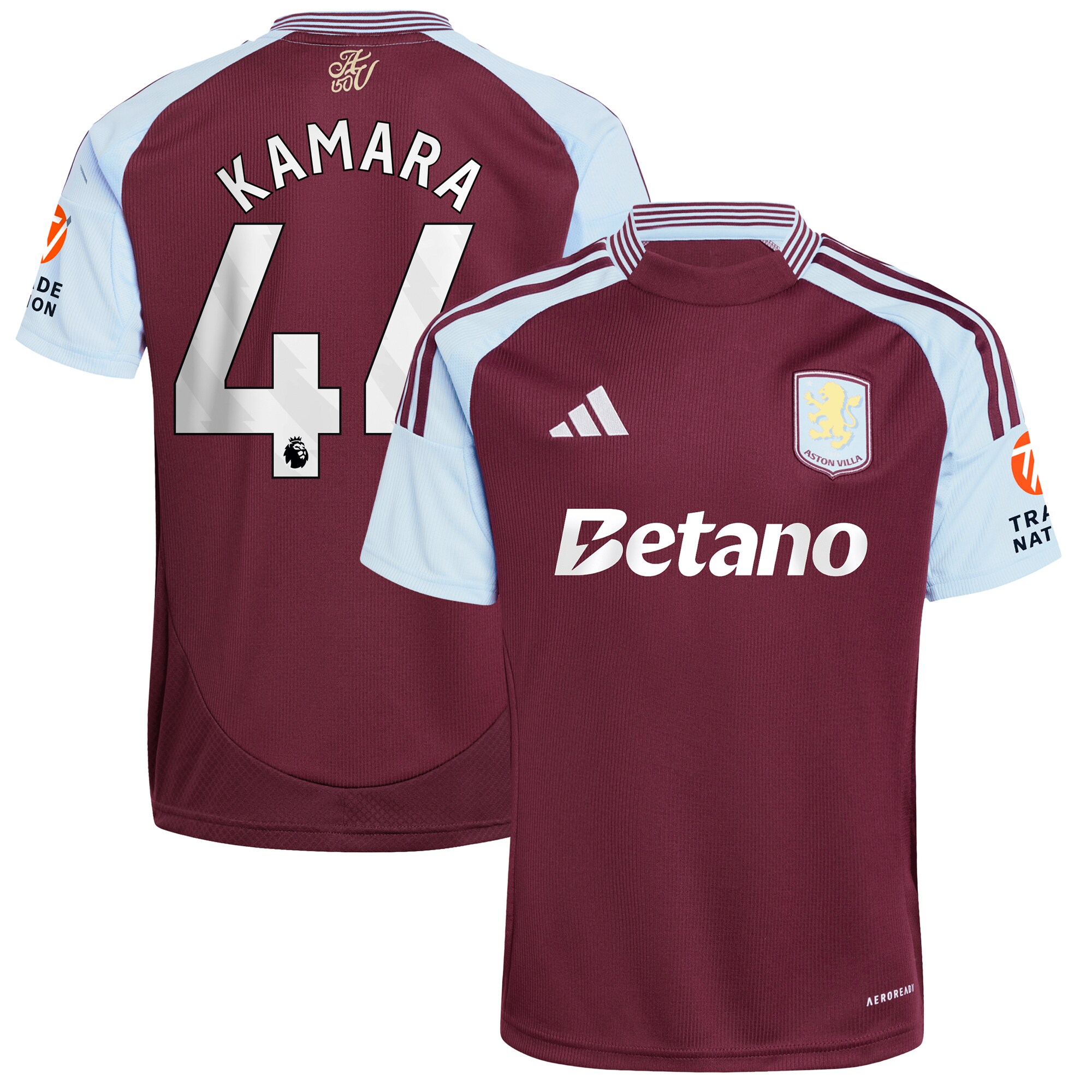 Aston Villa aston villa adidas home shirt 2024-25 with kamara 44 printing Kits - Official Football Shirts & Training Gear