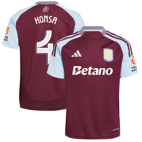 Aston Villa aston villa adidas home shirt 2024-25 with konsa 4 cup printing Kits - Official Football Shirts & Training Gear