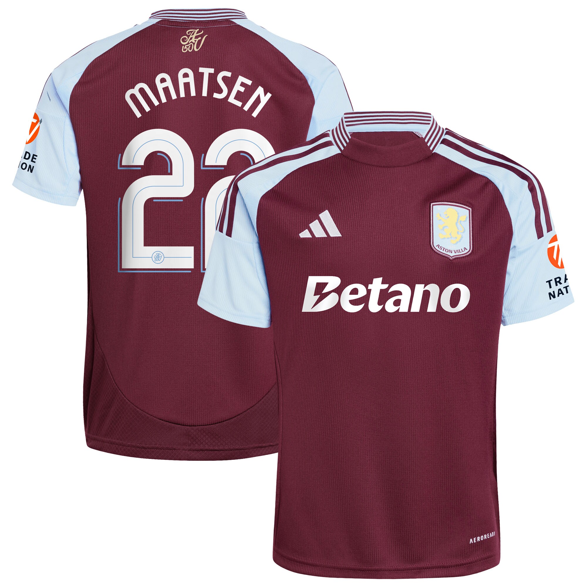 Aston Villa aston villa adidas home shirt 2024-25 with maatsen 22 cup printing Kits - Official Football Shirts & Training Gear
