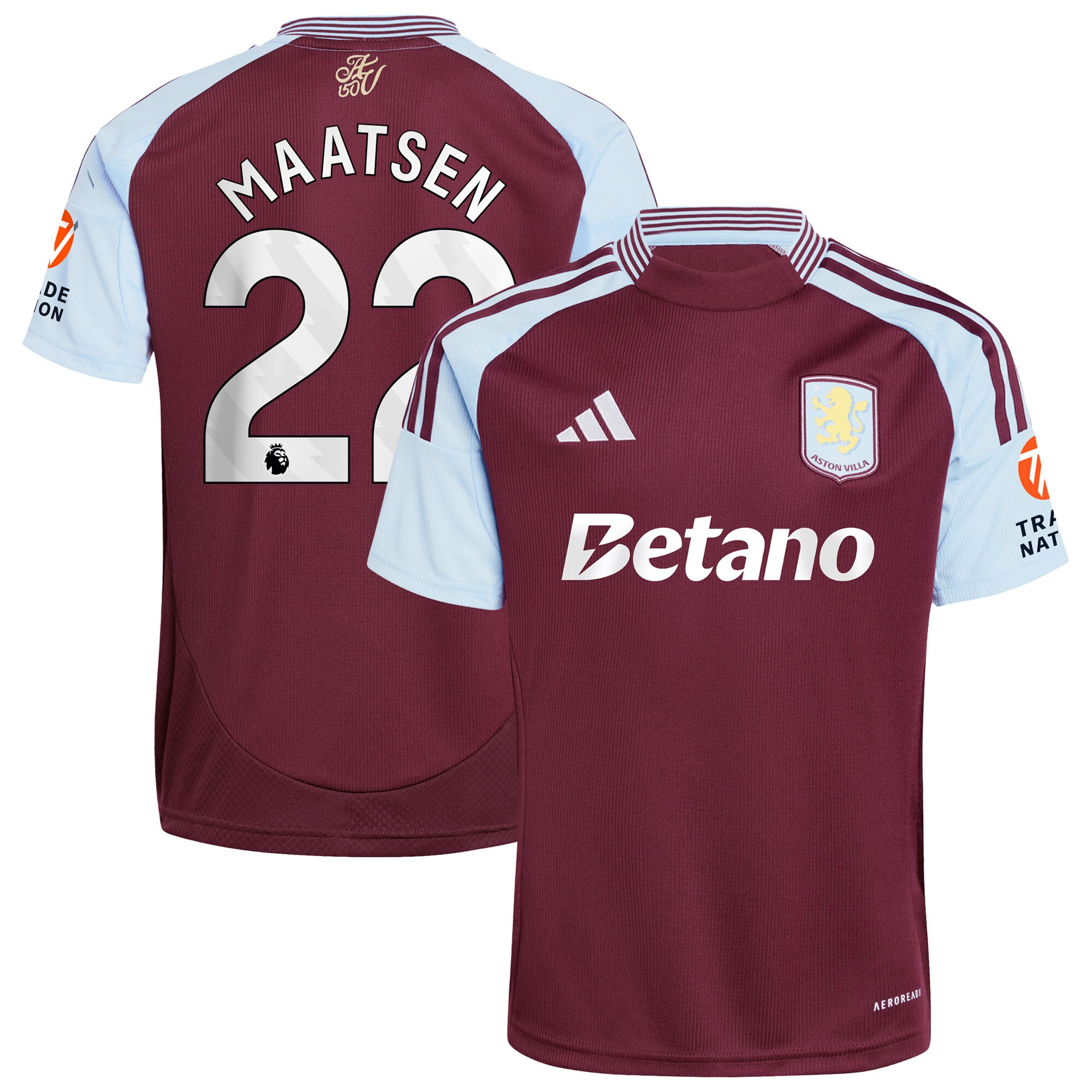 Aston Villa aston villa adidas home shirt 2024-25 with maatsen 22 printing Kits - Official Football Shirts & Training Gear