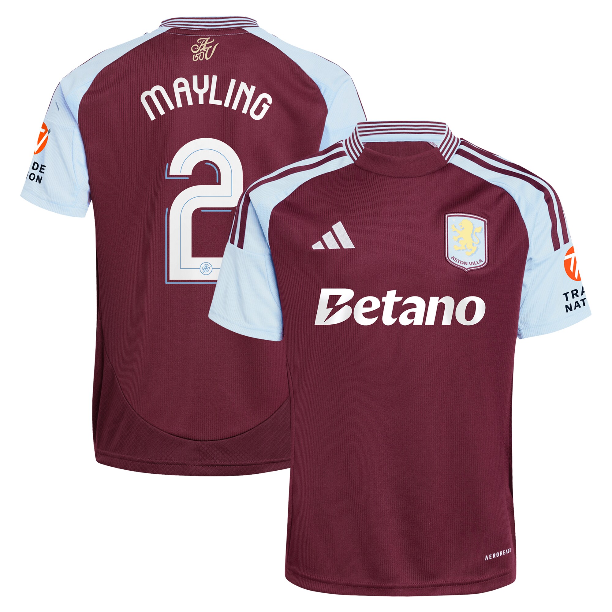 Aston Villa aston villa adidas home shirt 2024-25 with mayling 2 cup printing Kits - Official Football Shirts & Training Gear
