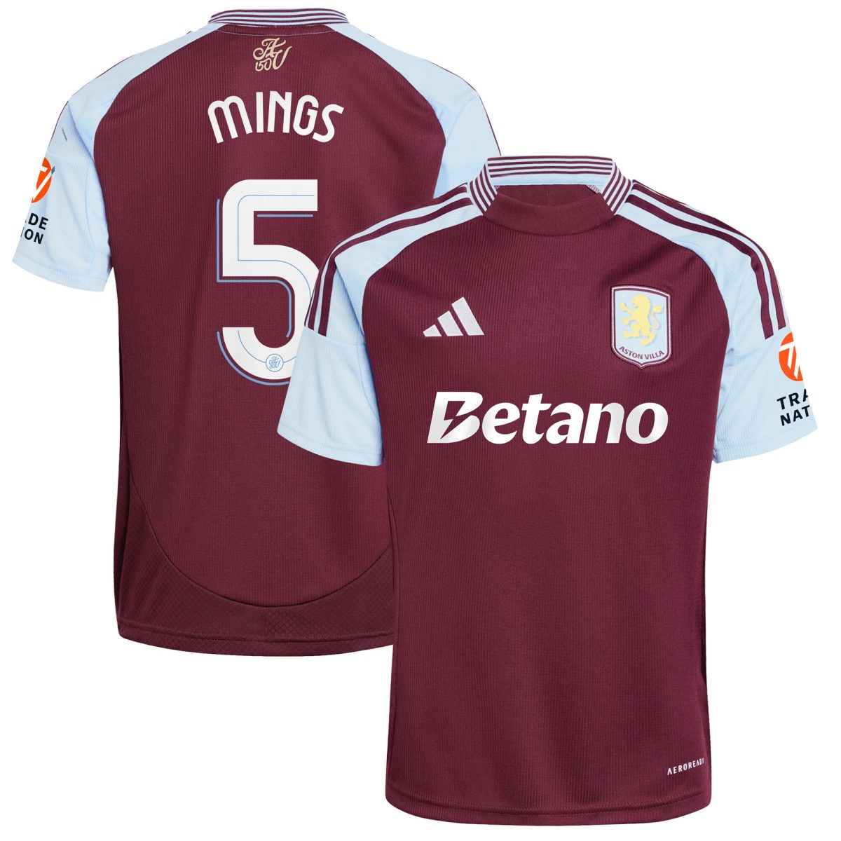 Aston Villa aston villa adidas home shirt 2024-25 with mings 5 cup printing Kits - Official Football Shirts & Training Gear