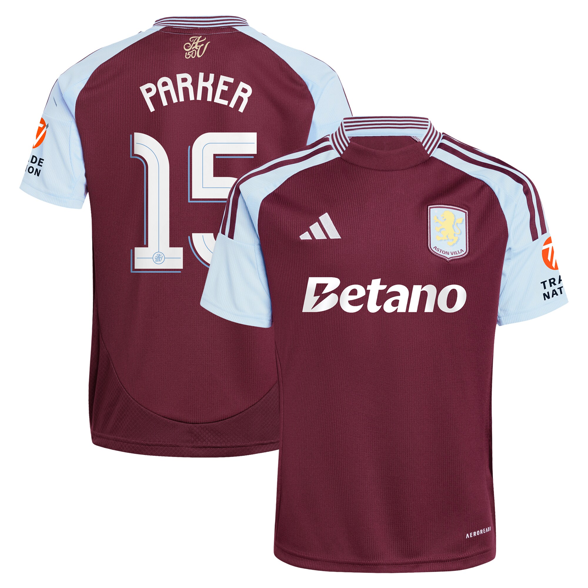 Aston Villa aston villa adidas home shirt 2024-25 with parker 15 cup printing Kits - Official Football Shirts & Training Gear