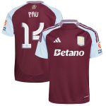 Aston Villa aston villa adidas home shirt 2024-25 with pau 14 cup printing Kits - Official Football Shirts & Training Gear