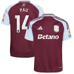 Aston Villa aston villa adidas home shirt 2024-25 with pau 14 printing Kits - Official Football Shirts & Training Gear