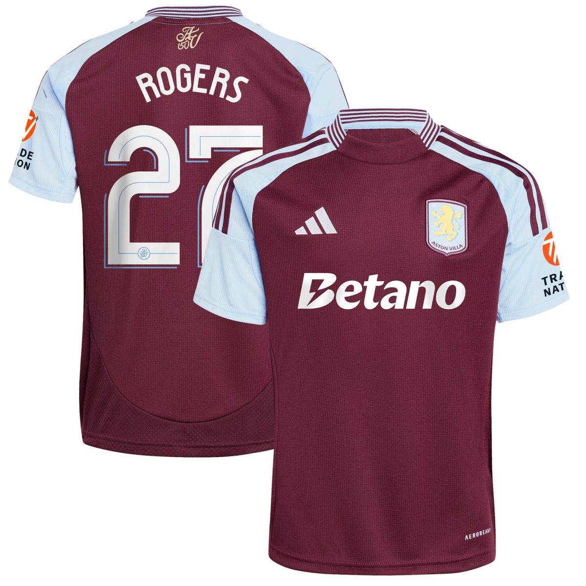 Aston Villa aston villa adidas home shirt 2024-25 with rogers 27 cup printing Kits - Official Football Shirts & Training Gear