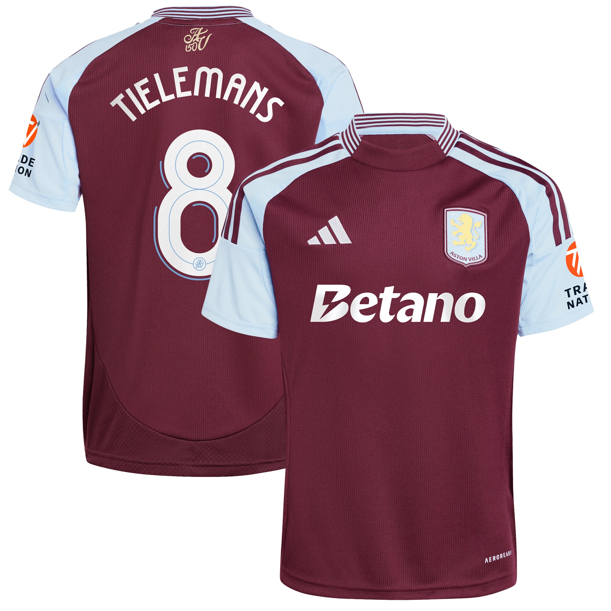 Aston Villa aston villa adidas home shirt 2024-25 with tielemans 8 cup printing Kits - Official Football Shirts & Training Gear
