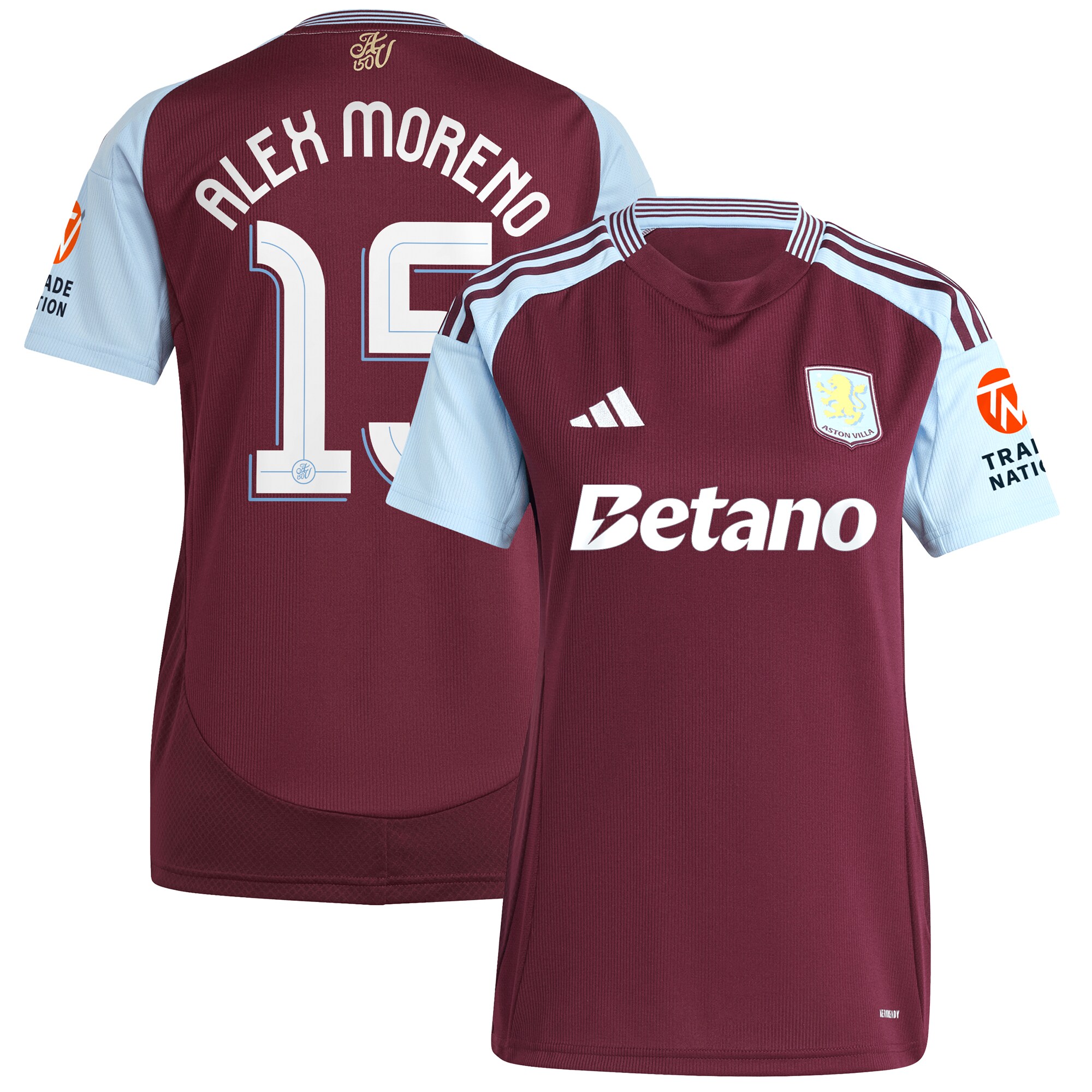 Aston Villa aston villa adidas home shirt 2024-25 – womens with alex moreno 15 cup printing Kits - Official Football Shirts & Training Gear