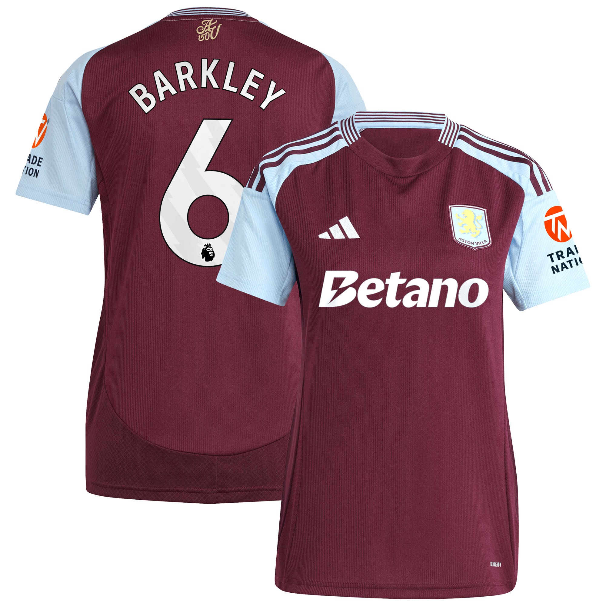 Aston Villa aston villa adidas home shirt 2024-25 – womens with barkley 6 printing Kits - Official Football Shirts & Training Gear