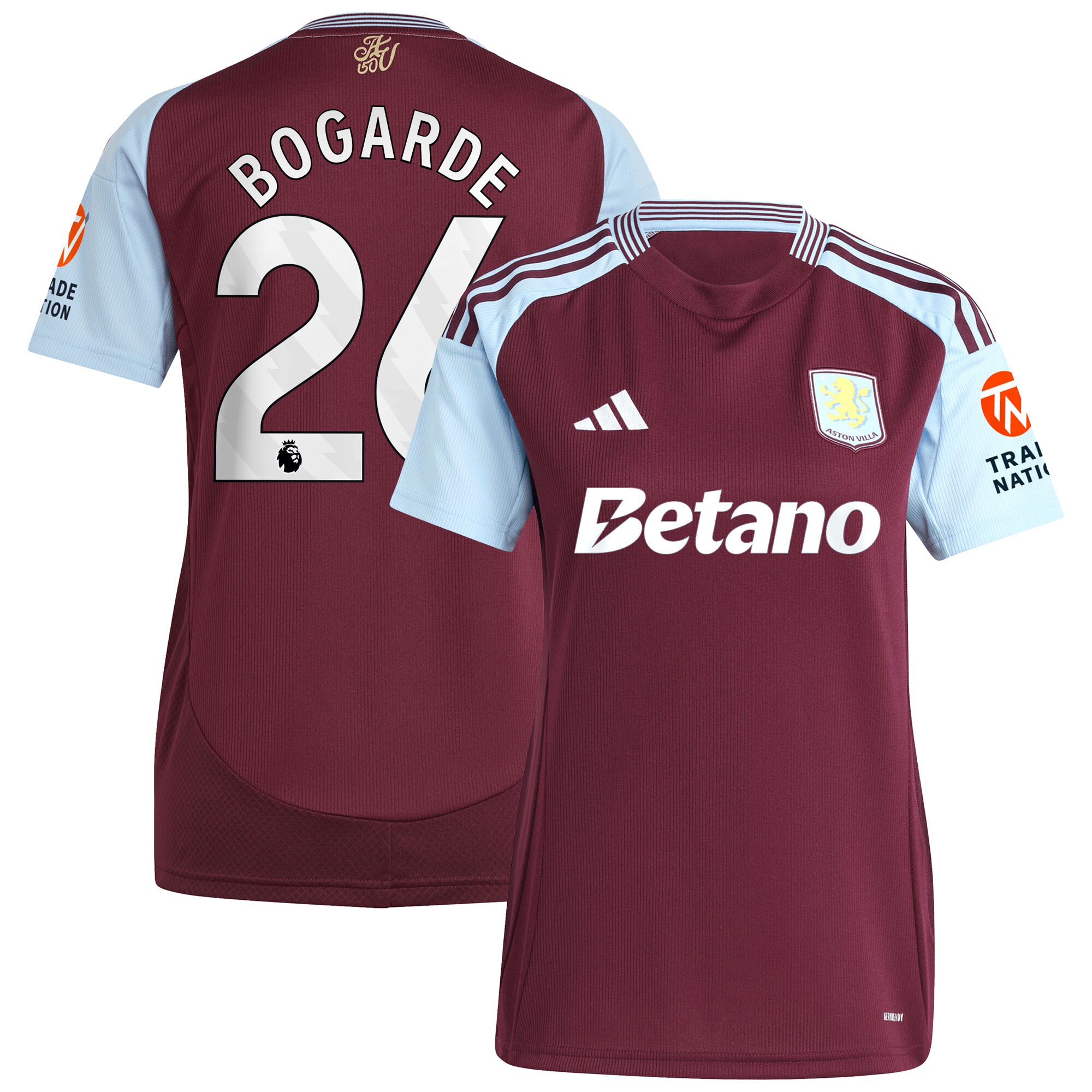 Aston Villa aston villa adidas home shirt 2024-25 – womens with bogarde 26 printing Kits - Official Football Shirts & Training Gear