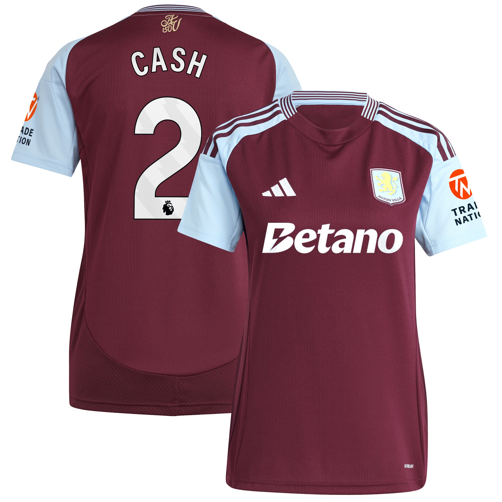 Aston Villa aston villa adidas home shirt 2024-25 – womens with cash 2 printing Kits - Official Football Shirts & Training Gear