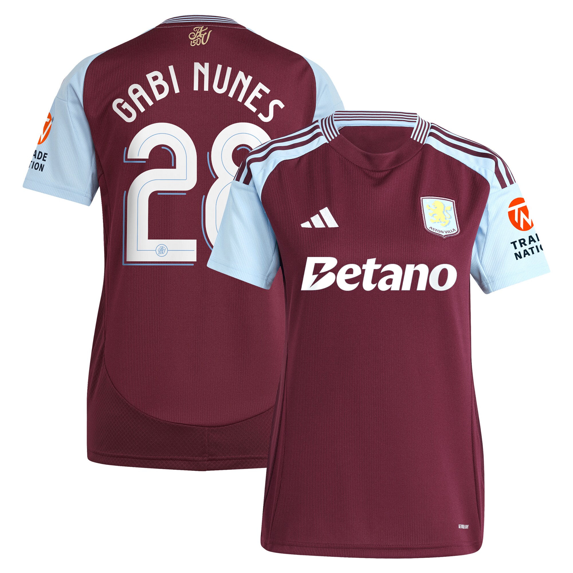 Aston Villa aston villa adidas home shirt 2024-25 – womens with gabi nunes 28 cup printing Kits - Official Football Shirts & Training Gear