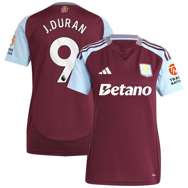 Aston Villa aston villa adidas home shirt 2024-25 – womens with j.duran 9 printing Kits - Official Football Shirts & Training Gear
