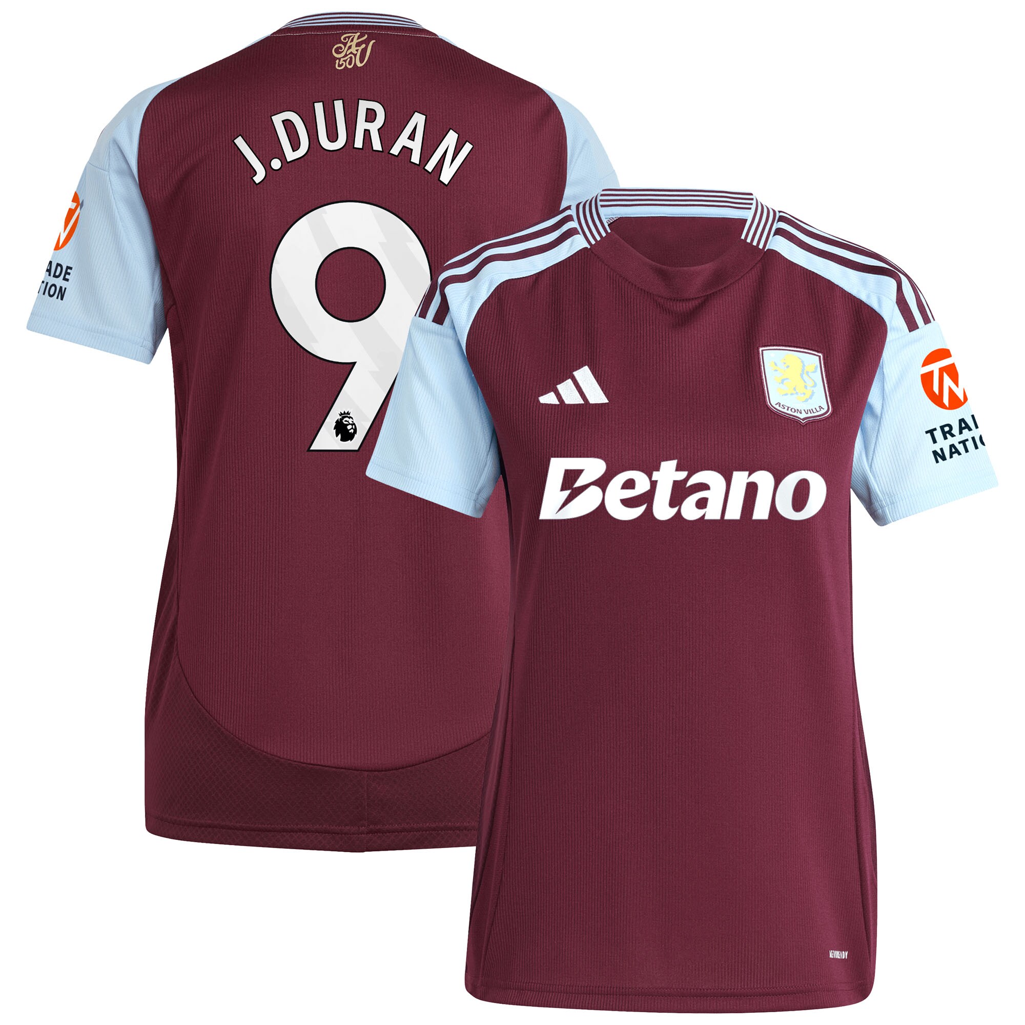 Aston Villa aston villa adidas home shirt 2024-25 – womens with j.duran 9 printing Kits - Official Football Shirts & Training Gear