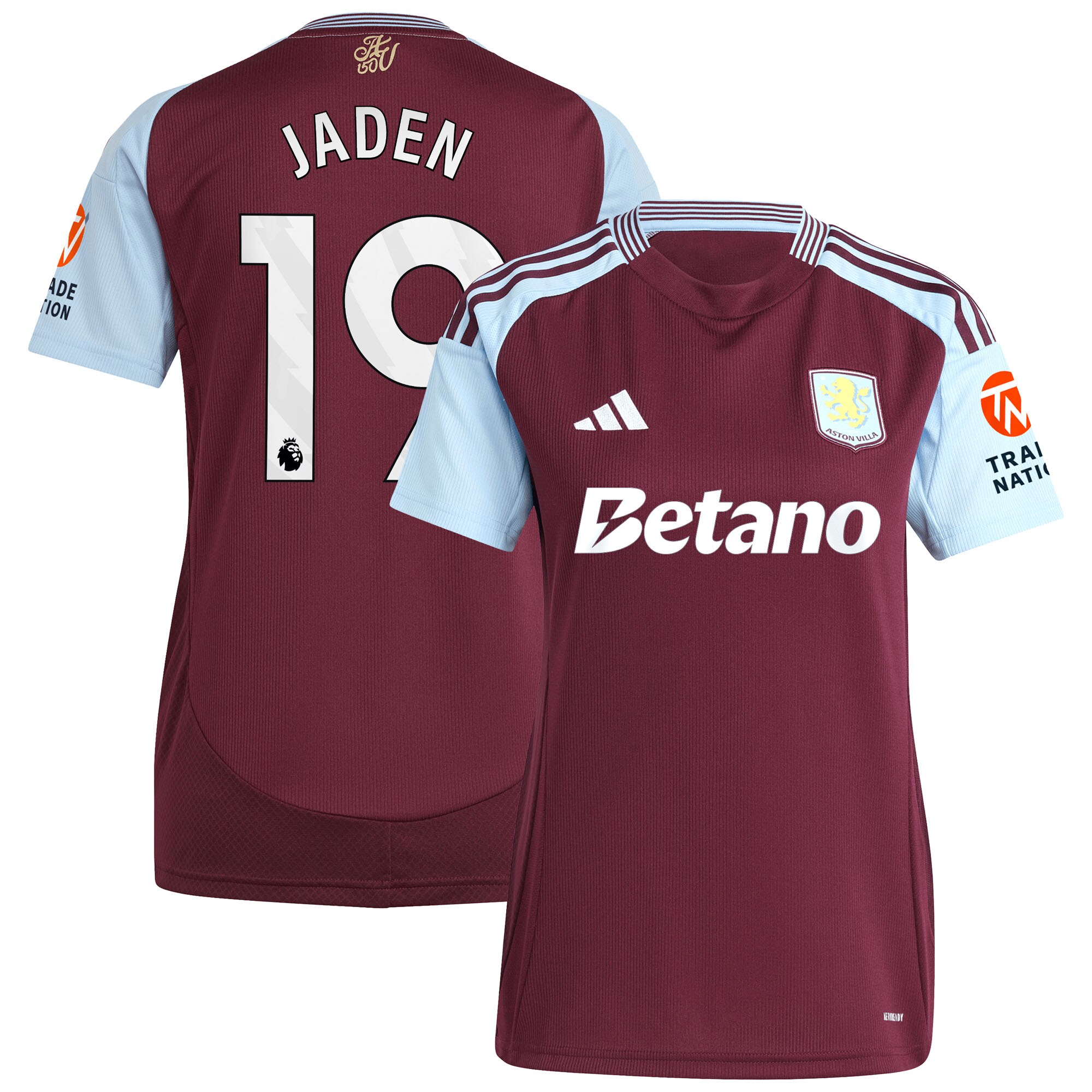 Aston Villa aston villa adidas home shirt 2024-25 – womens with jaden 19 printing Kits - Official Football Shirts & Training Gear