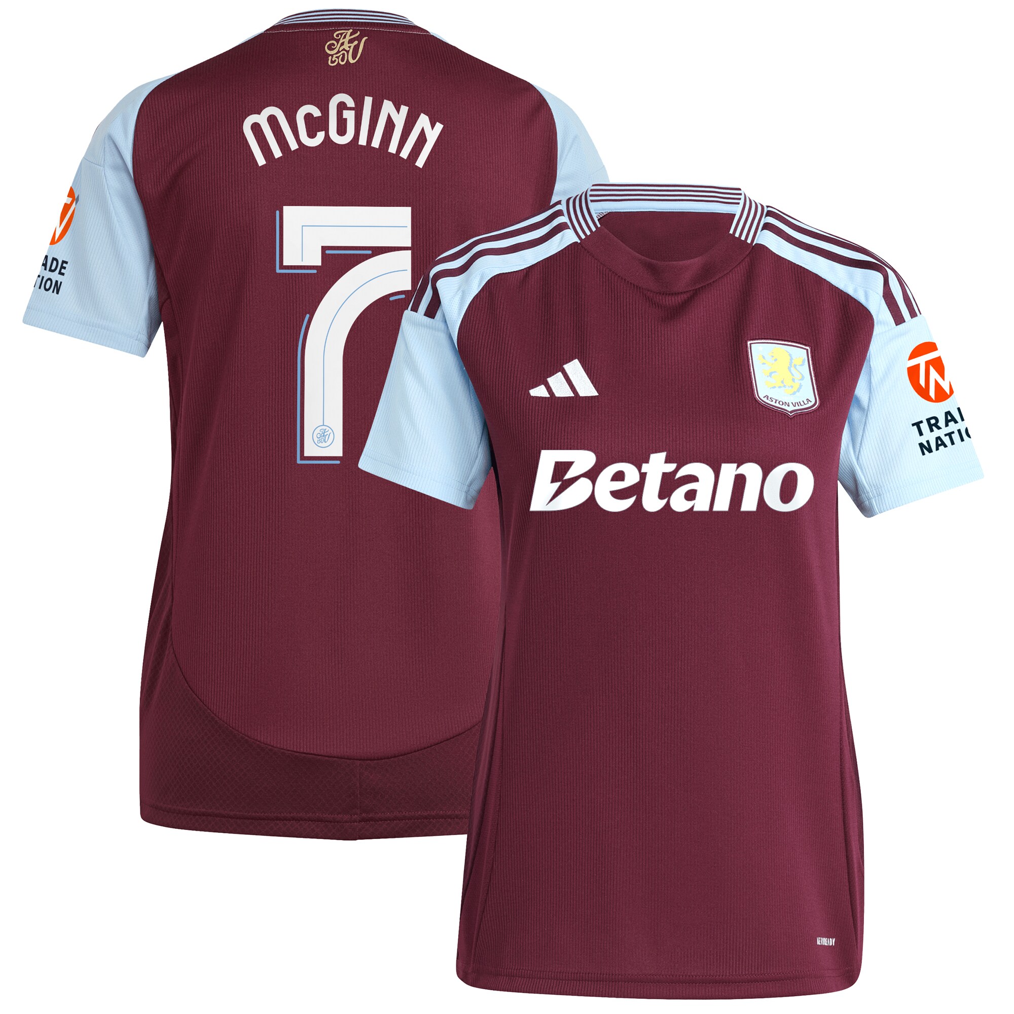 Aston Villa aston villa adidas home shirt 2024-25 – womens with mcginn 7 cup printing Kits - Official Football Shirts & Training Gear