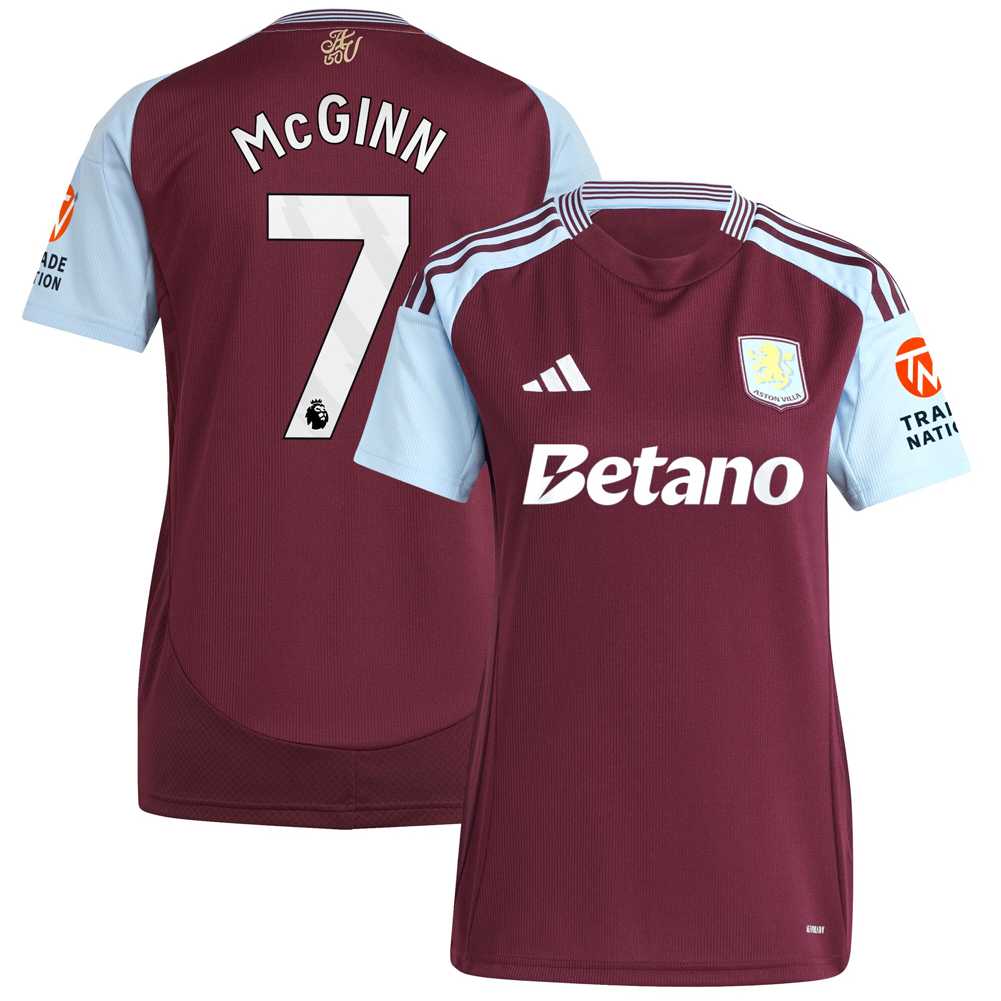 Aston Villa aston villa adidas home shirt 2024-25 – womens with mcginn 7 printing Kits - Official Football Shirts & Training Gear