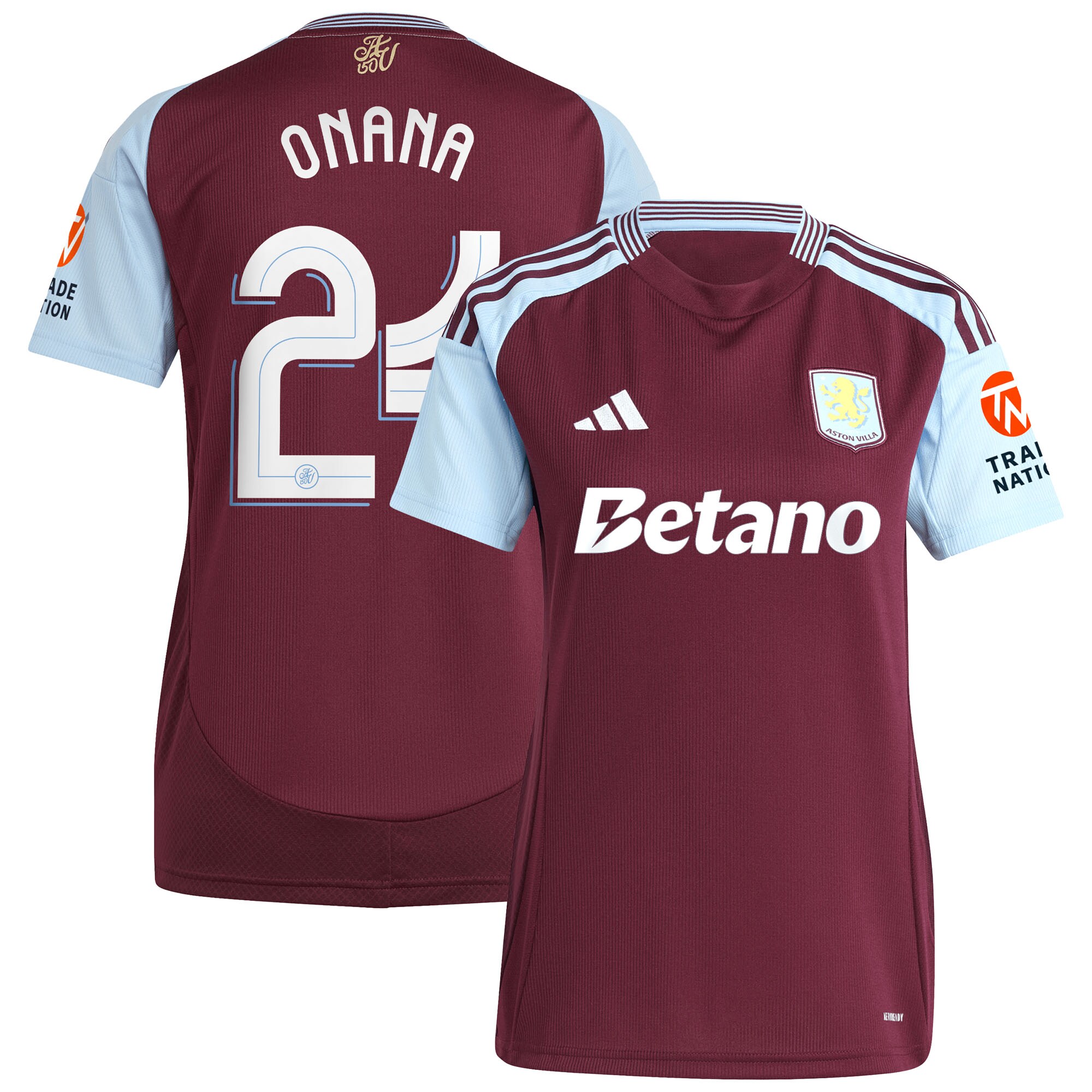 Aston Villa aston villa adidas home shirt 2024-25 – womens with onana 24 cup printing Kits - Official Football Shirts & Training Gear