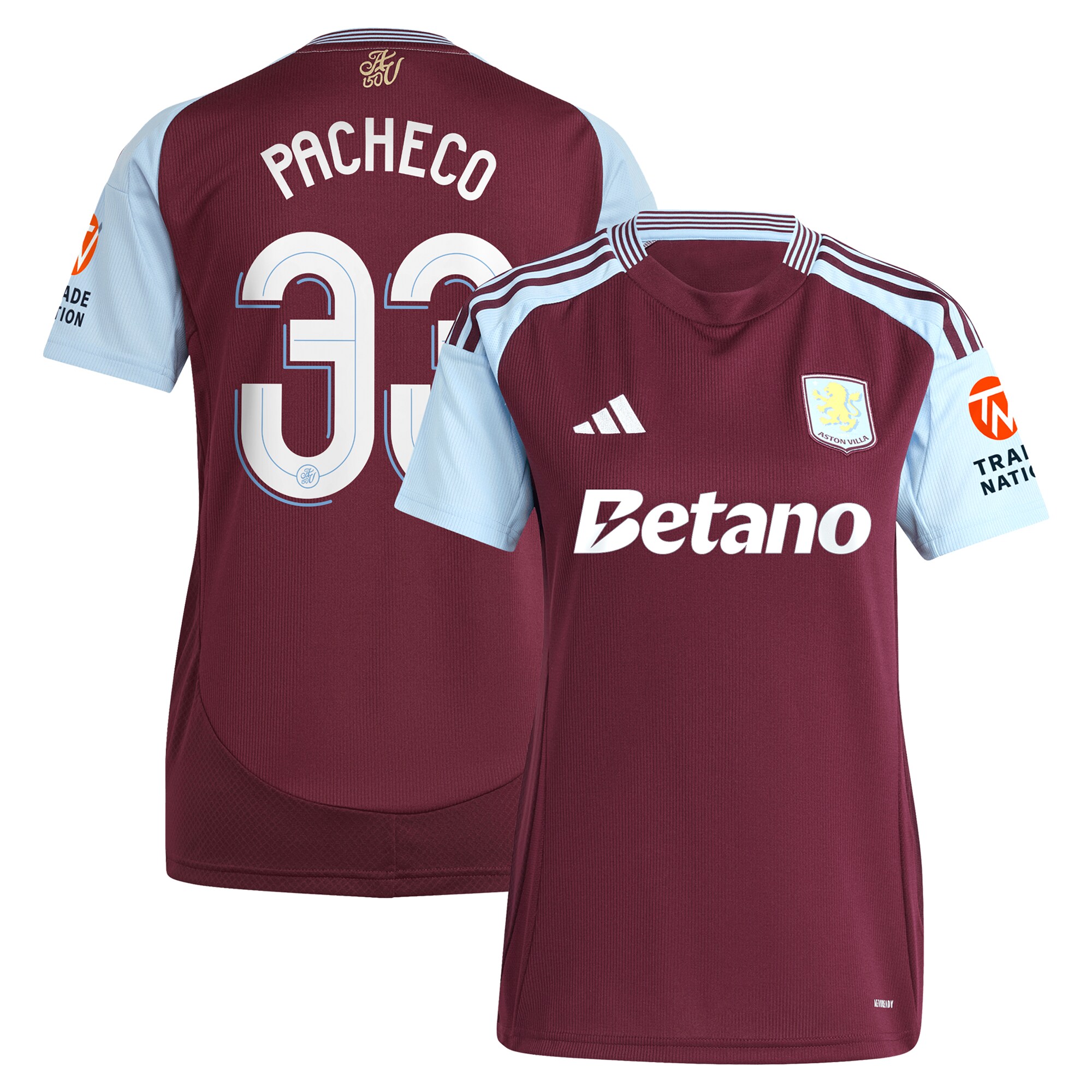 Aston Villa aston villa adidas home shirt 2024-25 – womens with pacheco 33 cup printing Kits - Official Football Shirts & Training Gear