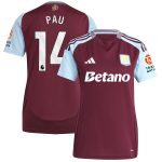 Aston Villa aston villa adidas home shirt 2024-25 – womens with pau 14 printing Kits - Official Football Shirts & Training Gear